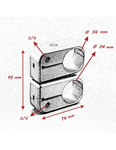 Grip film  - Kit de Colliers Pivotants 34mm - 34mm - Outillages et Accessoires Caméra - Caméra