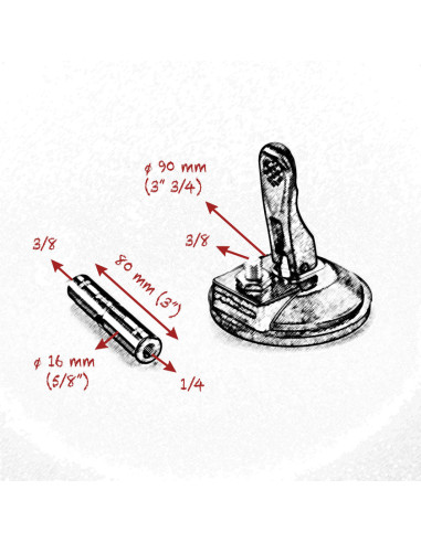 Grip film  - Ventouse 90 mm avec Broche 16 mm (5/8") – Fixation Filetée 3/8" - Outillages et Accessoires Caméra - Caméra