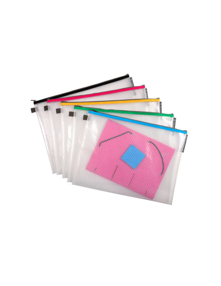 Pochette de rangement à fermeture éclair A3 A4 A5 Exacompta couleurs assorties