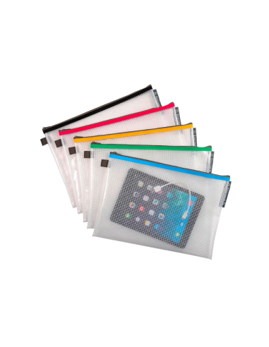 Pochette de rangement à fermeture éclair A3 A4 A5 Exacompta couleurs assorties