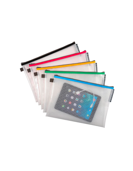 Pochette de rangement à fermeture éclair A3 A4 A5 Exacompta couleurs assorties