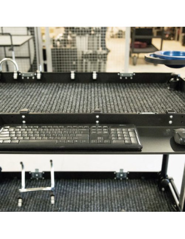 Filmcart - Étagère Clavier avec 3x Fixations Rapides – Poste de Travail Mobile pour Roulante Caméra