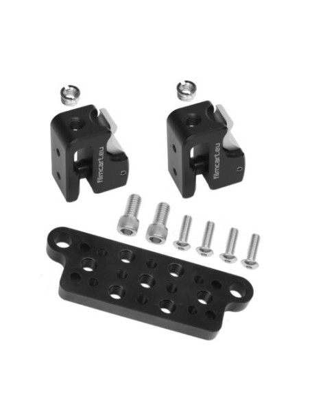 Filmcart - Plaque Aluminium avec Trous Taraudés – Set Complet avec Fixations Rapides