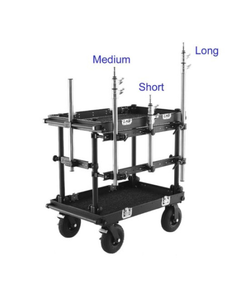 Filmcart - Tube Télescopique 3 Sections avec Baby Pin 5/8″ – Long – Support Haut pour Moniteur, Éclairage ou Antenne
