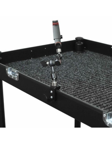 Filmcart - Steel Single small flat black hook + Quick clamp with threaded hole and adapter 3/8" to 1/4"