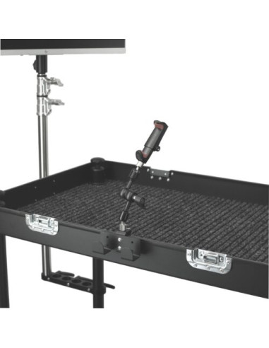 Filmcart - Steel Double small flat black hook + Quick clamp with threaded hole and adapter 3/8" to 1/4"