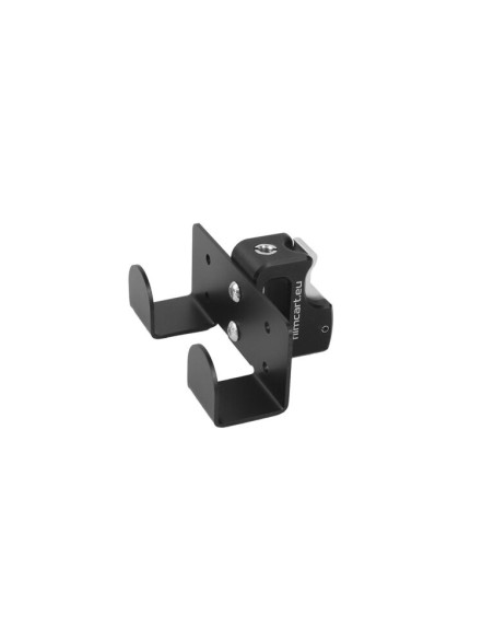 Filmcart - Steel Double small flat black hook + Quick clamp with threaded hole and adapter 3/8" to 1/4"