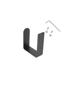 Filmcart - Steel Single medium flat black Hook with screws 2