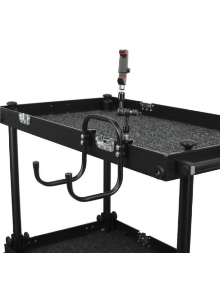 Filmcart - Steel Double black pipe hook (wider space) +2x Quick clamp with threaded hole and adapter 3/8" to 1/4"