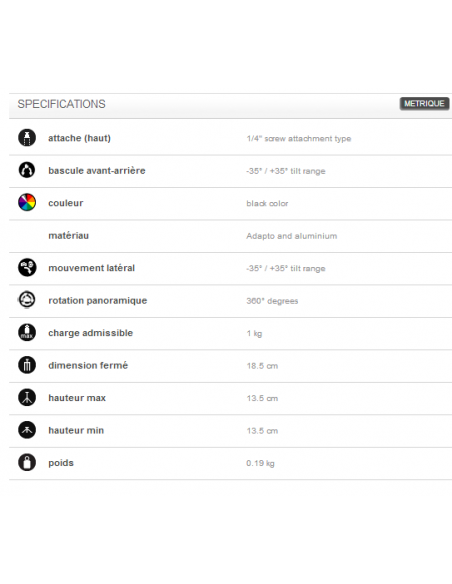 Trépied de table manfrotto avec rotule photo