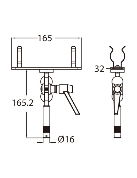 KUPO KCP413 - Support de Tube Kinoflow T-12 avec Rotule