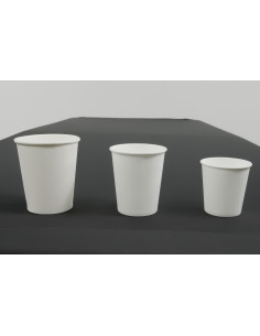 Pack of 50 White Paper Cups – 10 cl, 18 cl and 24 cl