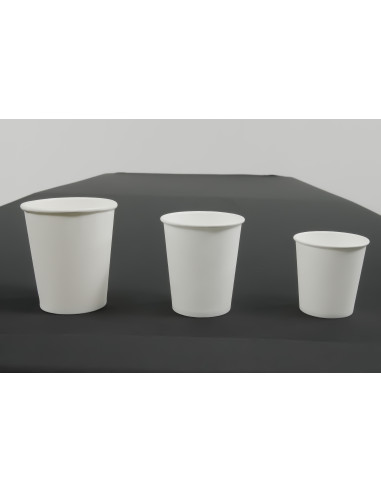 Ramette de 50 gobelets Carton Blanc – 10 cl, 18 cl et 24 cl