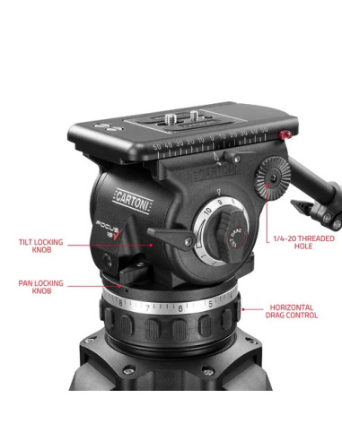 SHAPE - Focus 18 Fluid Head with Red Lock Tripod