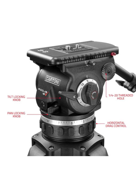 SHAPE - Focus 18 Fluid Head with Red Lock Tripod