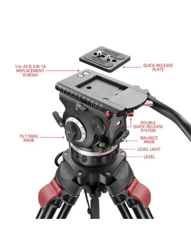 SHAPE -  SHAPE Tête Fluide Focus 18 avec trépied Red Lock