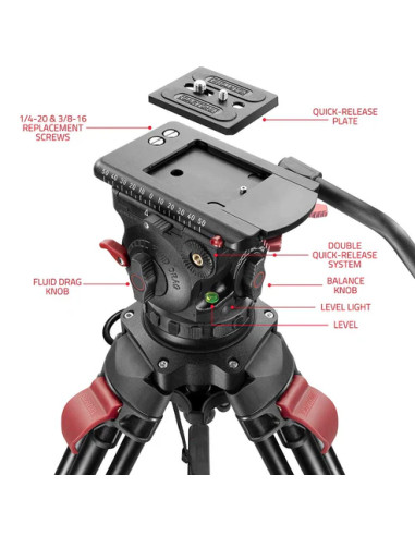SHAPE - Focus 12 Fluid Head with Red Lock Tripod