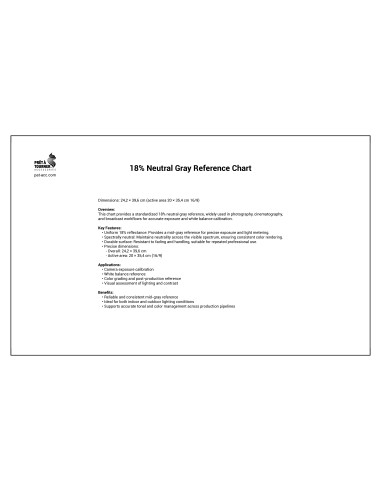 18% Neutral Gray Reference Chart - P.A.T.