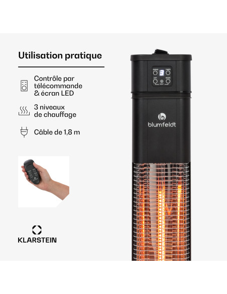 Infrared column electric heater 2kw - Location Regie