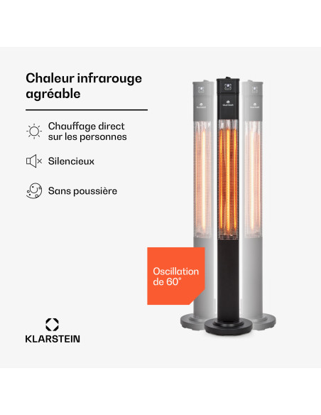 Infrared column electric heater 2kw - Location Regie