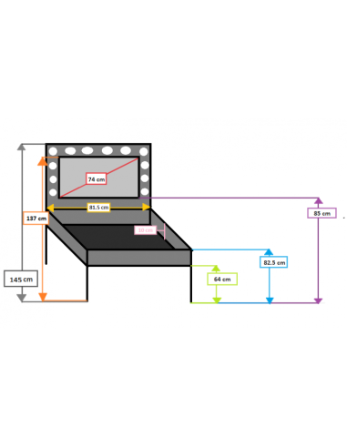 Glace maquillage - prestige - lumière artificielle - Location Régie - Régie