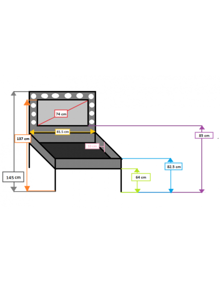 Glace maquillage - prestige - lumière artificielle - Location Régie - Régie