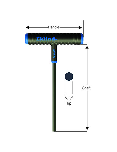 Clé 6 pans en T longue 4 mm – EKLIND 64640