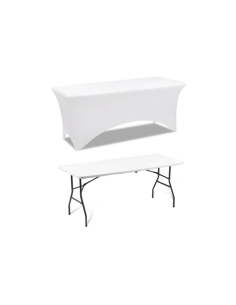 180 CM WHITE TABLE COVER 2
