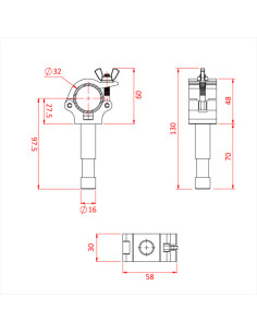 Collier 32 mm avec spigot 16 mm DOUGHTY T58855 2