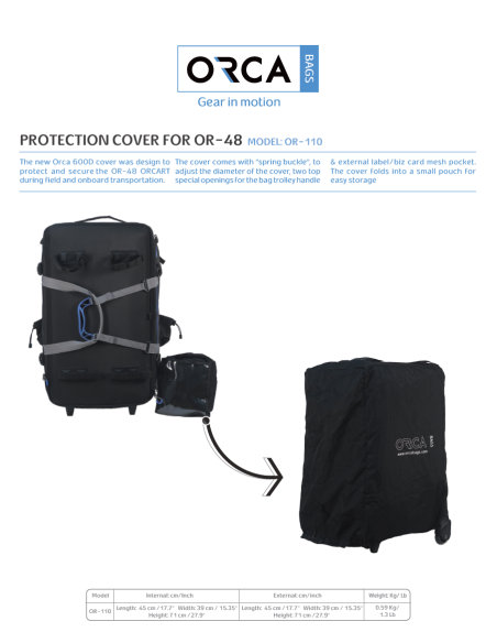 ORCA OR-110 OR-48 Protective Cover
