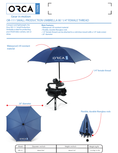 ORCA OR-111 Parapluie XS production caméra