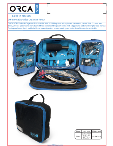 ORCA OR-119 Pochette de rangement audio vidéo
