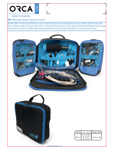 ORCA OR-119 Pochette de rangement audio vidéo