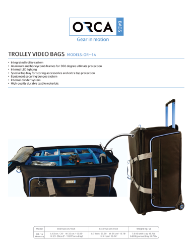 ORCA OR-14 Rolling Video Camera Trolley Bag
