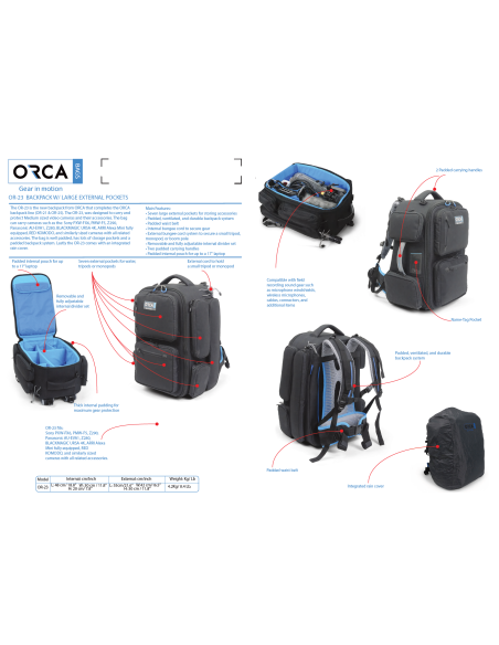 ORCA OR-23 Medium Video Backpack