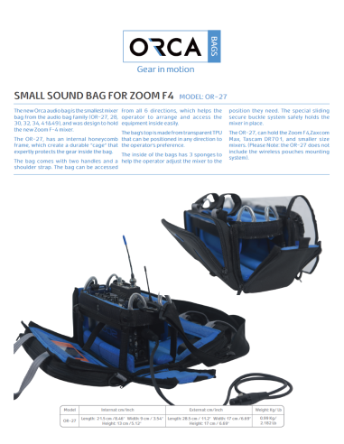 ORCA OR-27 Small Audio Mixer Bag