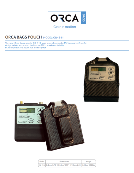 ORCA OR-311 Pochette Zaxcom TRX-LA