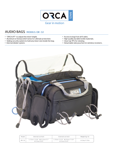 ORCA OR-32 Audio Mixer Bag