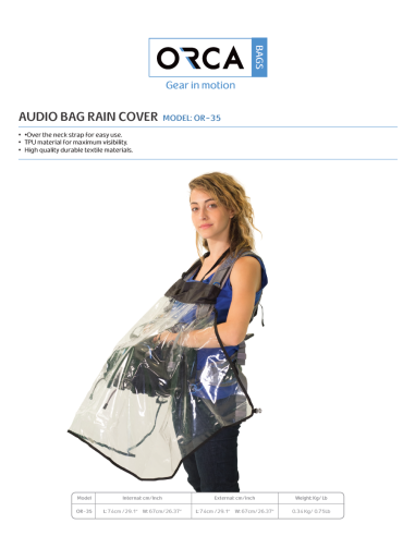 ORCA OR-35 Audio Bag Rain Cover
