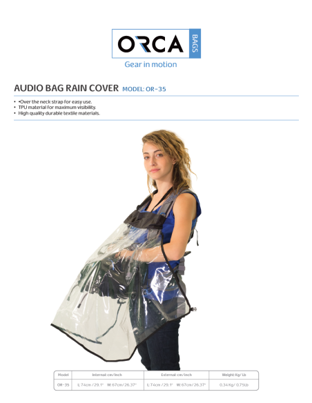 ORCA OR-35 Audio Bag Rain Cover