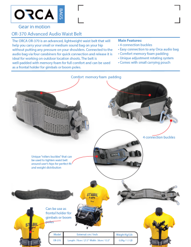 ORCA OR-370 Advanced Audio Waist Belt