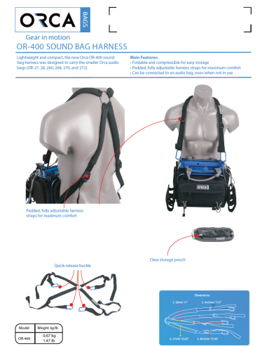 ORCA OR-400 Sound Bag Harnais