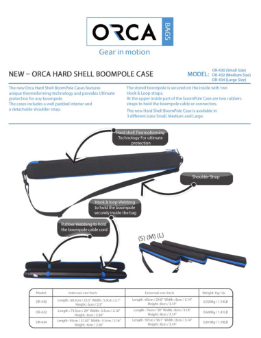 ORCA OR-430 Hard Shell Boom Pole Case Small