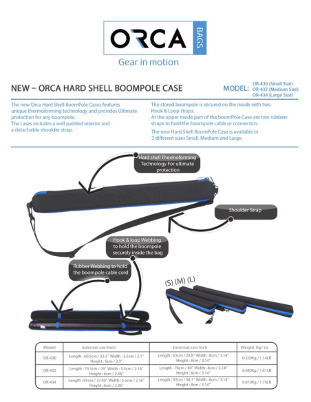 ORCA OR-432 Medium Hard Shell Boom Pole Case