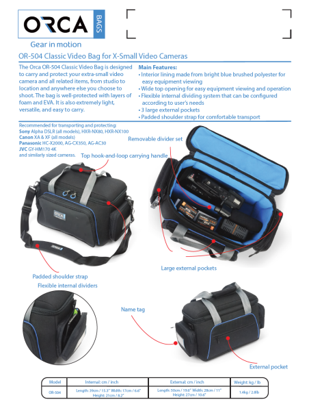ORCA OR-504 Classic Video Bag