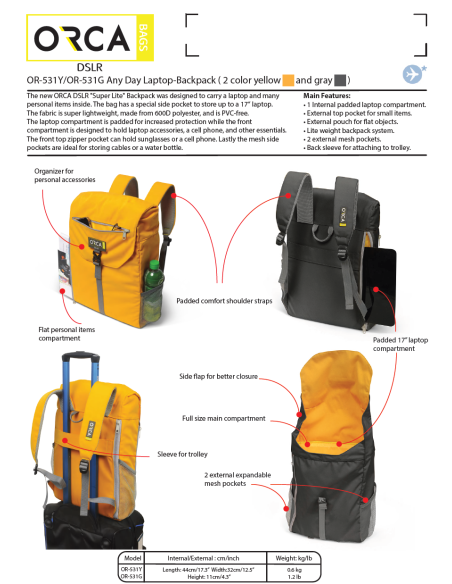 ORCA OR-531 Any Day Laptop Backpack