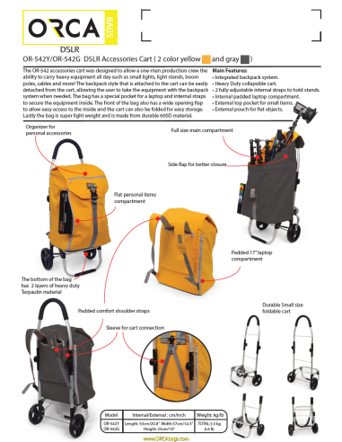 ORCA OR-542 Accessories Cart