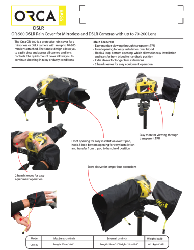 ORCA OR-580 DSLR Rain Cover