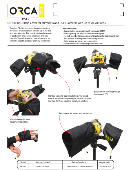 ORCA OR-580 DSLR Rain Cover
