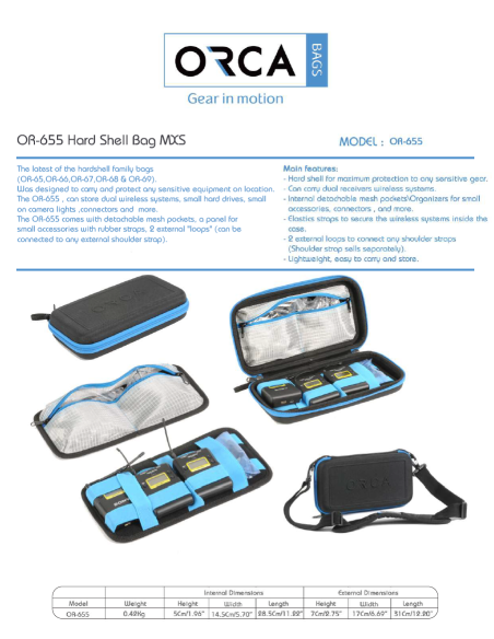 ORCA OR-655 Hard Shell Accessories Case